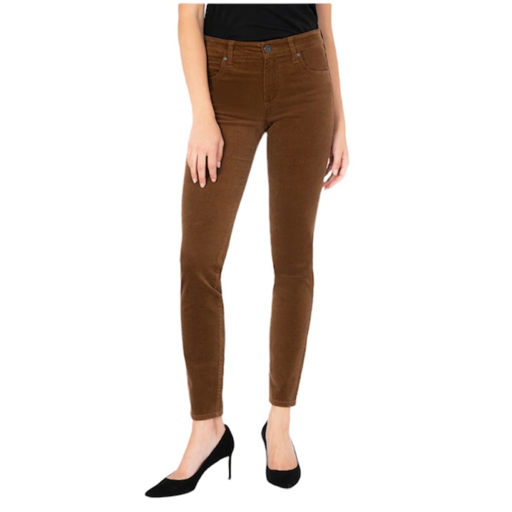 Kut from the Kloth Diana brown corduroy stretch skinny pants